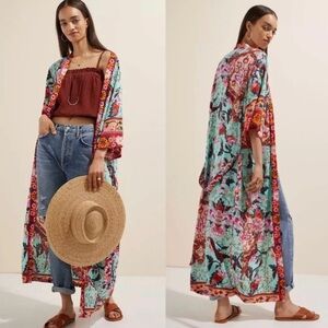 Anthropologie one size multicolor floral kimono